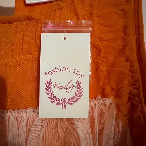 NWT Orange and White University of Tennessee Ruffled Tank Top - XL - Picture 4 of 5